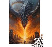 Dragon Apocalypse Scene 1000 Pieces Thickened Paper Puzzle Grown-Ups Easy Store Relaxation Hobby Engaging Teaser 52x38cm/1000pcs