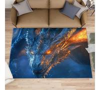 Dragon Area Rug, Dragon of the West Print Rugs, Machine Washable Kids Rug for Living Room Bedroom Children's Room Dormitory Decor Floor Mat 60x110cm