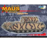 ドラゴンアーマー Dragon Armor Maus Super Heavy Tank with Mock-up Turret 1/72 Scale Diecast Model 60157 with Display Case