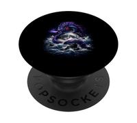Dragon Around Moon Fantasy Ocean Power PopSockets Adhesive PopGrip