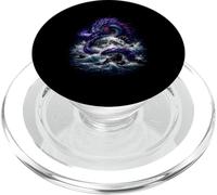 Dragon Around Moon Fantasy Ocean Power PopSockets PopGrip for MagSafe