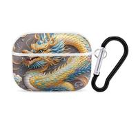 Dragon Art AirPod Pro Case, Anti Scratch Hard PC Cover with Keychain, AirPod Pro 2nd/1st Case Accessories for Women Men, White-Style