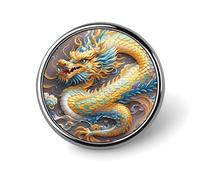 Dragon Art Button Pin Personalized Metal Lapel Pins Badges Classic Round Brooch Pin Novelty Unique Enamel Pins Cute Funny Pinback Button Badge for Jackets Backpacks Bags Coat