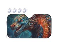 Dragon Art Car Windshield Sun Shade Foldable Car Sun Shade Front Windshield Sunshade Windshield Cover Reflective Sun Visor Keep Your Vehicle Cool for Most Sedans SUV Truck