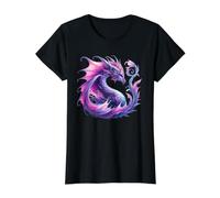 Dragon Art Dragon Aesthetic Culture Mythical Creatures Value Graphic T-Shirt, Women, Black, S