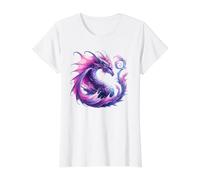 Dragon Art Dragon Aesthetic Culture Mythical Creatures Value Graphic T-Shirt, Women, White, XS