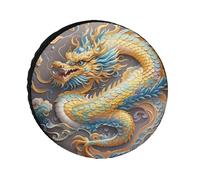 Dragon Art Universal Tire Cover Replacement Oxford Fabric Waterproof Wheel Protector for SUV Truck RV Camper Dust/Snow/Sun Protection, 24 Inch