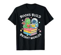 Dragon Astrounaut Read Fantasy Books Reading Bright World T-Shirt