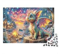 Dragon at Dawn Jigsaw Puzzles Cosmic Dragon in Vibrant Scene Jigsaw Puzzle Impossible Hard Great Gift Idea for The Whole 52x38cm/1000pcs
