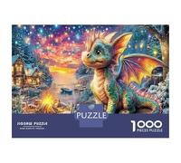 Dragon at Dawn Jigsaw Puzzles Puzzles for Adults Kids. 1000 Piece Animal Impossible Challenge Toy Educational Game Home Decoration for Adults& Kids Age 14 Years Up 52x38cm/1000pcs