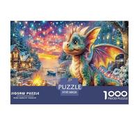 Dragon at Dawn Puzzle for Adults & Age 14 Up: Cute Baby Dragon Portrait Fun Present & Activity for Home Gift 38x26cm/1000pcs