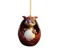 Dragon Baby Egg Hanging Ornament Christmas Tree Charm Cute Cartoon Car Pendant Bag Keychain Decoration Acrylic Christmas Tree Hanging Ornament Pendant Christmas Winter Candle Rings for (C, One Size)