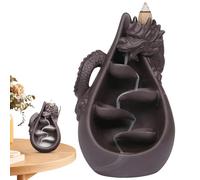 Dragon Backflow Incense Burner Waterfall - Chinese Purple Sand Frankincense, Cone Holder Waterfall | Aromatherapy Ornament, Relaxation Home Decor for Yoga Meditation Yoga Incense BRE