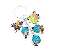 Dragon Ball Anime Keychain - DBZ Keychain with Goku, Vegeta, Broly, Frieza & Gogeta Charms - Premium Dragon Ball Merch with Vibrant Details - Anime Gift for Bag, Key, DBZ Fan | Gift-Ready Box Included