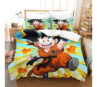 Dragon Ball Duvet Cover Set Cozy Microfiber 3D Print Design Hypoallergenic Quilt Cover 3 Pcs Set with Pillowcase & Zipper Closure Comforter Cover for All Seasons Double(200x200cm)