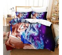 Dragon Ball Goku Duvet Cover Set with Pillowcase & Zipper Closure in Soft Microfiber with 3D Print Design Easy Care For All Seasons For Adults Children Skin-friendly Bedding Set Double(200x200cm)