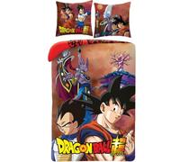 Dragon Ball Super Bedding Set, Reversible Duvet Cover 140 x 200 cm and Pillowcase, Polyester