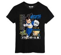 Dragon Ball Super T-Shirt Vegeta Prince of the Saiyans, Black, Japanese Anime Graphic - Teeshirt DBZ Vegeta Super Saiyan, Black, M