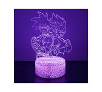 (Dragon Ball Z 02, Black Base Remote) Anime Figures Goku Figure Vegeta Gohan 3D Lamp PVC Action figurine Toys for Children Room Decor Super