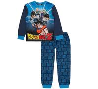 Dragon Ball Z Boys Pyjamas - Kids Anime PJs with Goku & Vegeta Print - Long Sleeve Top & Cotton Cuffed Bottoms - Nightwear Set Ages 7-14 Years (UK, Age, 9 Years, 10 Years, Regular) Blue