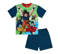 Dragon Ball Z Boys Pyjamas Set | Goku, Vegeta & Anime Character Print | Blue Short Sleeve Sleepwear for Kids | Ages 7-15 Years (7-8)