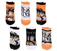 Dragon Ball Z Children's Socks, Goku Design Set of 6 Short Socks, Sizes EU 22 to 34, multicoloured, 22-26