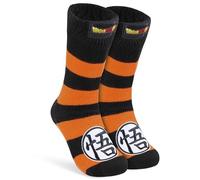 Dragon Ball Z Fluffy Socks for Boys Teenagers Warm Slipper Socks with Sherpa Lining One Size 3-7 Anime Gifts for Boys (Black/Orange)