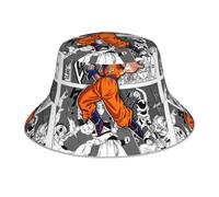(Dragon Ball Z Goku_6105) Bucket Hat Reversible Reflective for Men Women - UV50+ Sun Protection Double-Sided Fishing Hat with 360 Safety Strips Summer Outdoor