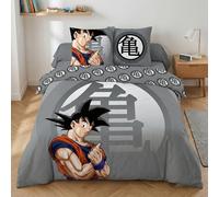 Dragon Ball Z Goku Double Duvet Cover 240x220 + 2 Pillowcases Kame Symbol | Reversible double bedding | Polycotton quick dry | Official manga licence | Gift for fans | Adults | Machine washable
