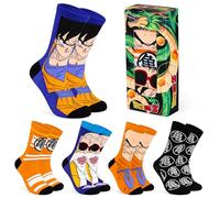 Dragon Ball Z Mens Socks Pack of 5 Crew Socks for Men Teenagers Soft Breathable Work Sports Casual Size 7-12 Anime Gifts