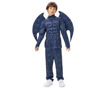 Dragon Bat Costume Kids with Wings Funny Fancy Dress Cosplay Muscle Suit Boys for Masquerade Halloween Party Carnival World Book Day (150cm)