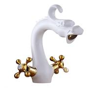 Dragon Bathroom Basin Faucet, Antique Hot and Cold Water Faucet Replacement, Bathroom Basin Mixer Tap 2 Handle, Dragon-Shaped F-aucet for Bath-Room Kitchen Washbasi