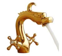 Dragon Bathroom Basin Faucet, Antique Hot and Cold Water Faucet Replacement, Bathroom Basin Mixer Tap 2 Handle, Dragon-Shaped F-aucet for Bath-Room Kitchen Washbasi