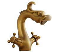 Dragon Bathroom Basin Faucet, Antique Hot and Cold Water Faucet Replacement, Bathroom Basin Mixer Tap 2 Handle, Dragon-Shaped F-aucet for Bath-Room Kitchen Washbasi