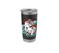 Dragon Battle Japanese Myth Waves Stainless Steel Insulated Tumbler