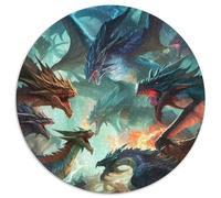 Dragon Battle Royale 1000 Pieces Puzzles for Adults Cardboard Puzzles Perfect for Halloween, Christmas, Birthday Gift (Size 67.5x67.5cm)