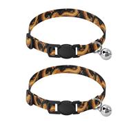 Dragon Black Cat Collar Breakaway with Bell 2 Pack Puppy Collar Adjustable 10.6 to 17.1 Inches