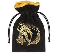 Dragon Black & Golden Velour Dice Bag