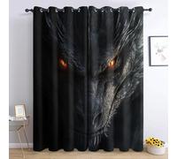 Dragon Blackout Curtains for Bedroom Living Room, Fantasy Kid Boys Curtains 42 x 72, Thermal Insulated Noise Reduction Eyelet Window Treatments 72 Drop, 2 Panels Drapes