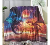 Dragon Blanket King Size, Fantasy Fleece Throw Blanket for Bed Sofa Couch, Soft Cozy Flannel, Large 200x240 cm, Decor & Gifts (S291)