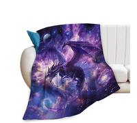Dragon Blanket Space Dragon Decor Throw Blanket Cozy Plush Flannel Fleece Warm Soft Lightweight Fuzzy Blanket Lovers Gifts for Boys Girls Teens Women for Bed Sofa Couch 40"X50"