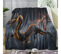 Dragon Blanket Super King Size, Fantasy Fleece Throw Blanket for Bed Sofa Couch, Soft Cozy Flannel, Extra Large 230x270 cm, Decor & Gifts (T131)