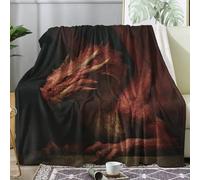 Dragon Blanket Super King Size, Fantasy Fleece Throw Blanket for Bed Sofa Couch, Soft Cozy Flannel, Extra Large 230x270 cm, Decor & Gifts (T137)