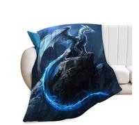 Dragon Blanket Super Soft Warm Fluffy Flannel Cool Dragon Throw Blanket Cozy Fuzzy Plush Bedding Blanket Gift for Boys Men Kids Teens Adults Couch Sofa 50"x40"
