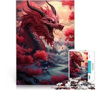 Dragon Blood Moon Japanteenager Jigsaw Puzzles 1000 Pieces Interesting Stress Reduction Birthday Present, Gifts, Wall Art 38x26cm