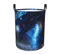 Dragon Blue Laundry Basket Hamper Kids Storage Basket Toy Organizer Bin For Bedroom, Bathroom, College Dorms, Boys And Girls