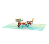Dragon Boat Festival Greeting Card New Year Party Birthday Card with 3D Card Envelope Present for Holiday