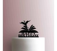 Dragon Book Happy Birthday - Acrylic Cake Topper 5 Inch Width/Fuchsia