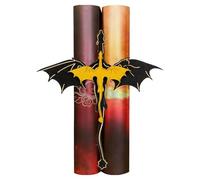 Dragon Bookends, Exquisite Wooden Dragon Book Insert, Solid Boxwood Bookends, Book Marks for Supporting, Organizing, Fantasy Bookshelf Decor for Readers