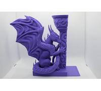 Dragon Bookends - Gothic & Medieval Fantasy Book Ends for Shelves | Unique Home & Office Decor by K E Kreations (Purple Left Side)